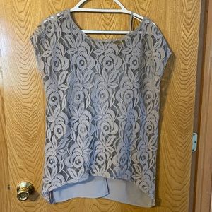 2 piece capped sleeved dress blouse.